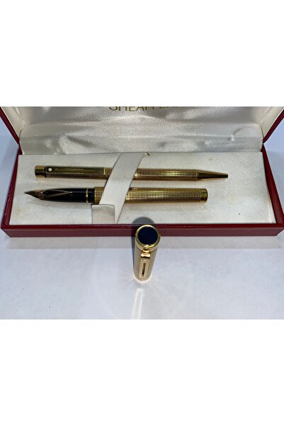 Sheaffer MASTERPIECE 1097 VANNERIE MODEL ALTIN KAPLAMALI DOLMA VE TÜKENMEZ KALEM SETİ