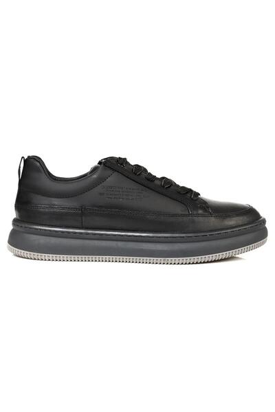 Greyder 16380 Erkek Siyah Hakiki Deri Sneaker Ayakkabı