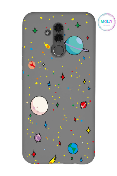 Molly Technology Gray Planet Pattern Silicone Case for Huawei Mate 20 Lite