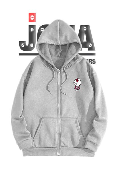 Joza Outdoors Unisex Hello Kitty Spiderman Φούτερ με κουκούλα με φερμουάρ 3 Κλωστές Fleece Jacket Cardigan Lover Συνδυασμός