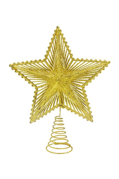 Yusuf Dirik YD Party Supplies Star Glitter Luxury Tree Peak - Three-Dimensional Wire, 25 cm
