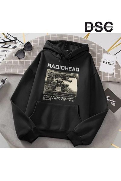 DAXİS Sportwear Company Radiohead Digital Printed Hooded Oversize Unisex Sweatshirt DAXİS Sportwear Company