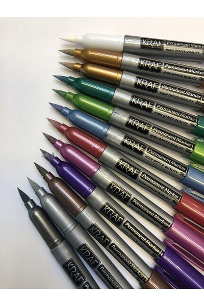 KRAF Permanent Marker Metallic 12 Colors
