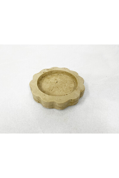 Modestmar Natural Travertine Marble Round Organizer, Jewelry, Soap Dish