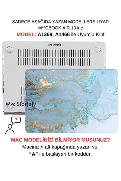 Mcstorey Macbook Air Kılıf 13 Inç Mermer06nl (ESKİ USB'Lİ MODEL 2010-2017) A1...