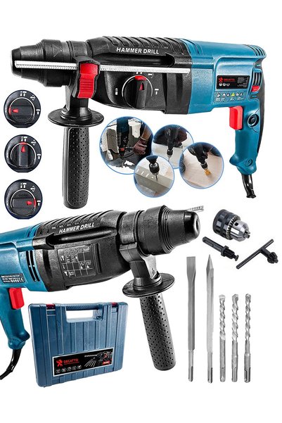 DEGATTO Alman 5000 Watt Kırıcı Delici Sjs Çelik Dişli Şanzuman Bakır Sargılı Özel Seri Darbeli Kırıcı Matkap