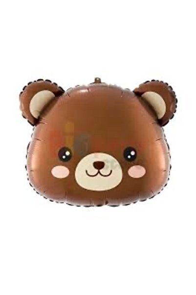 Çemrek Süs Parti بالون فويل على شكل رأس دمية دب 60 سم