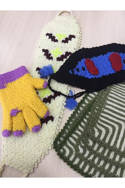Papatyam 9 Pieces Hand Knitted Dowry Washcloth 9 Pieces/ Handcrafted Bath Washcloth/ 9 Pieces Washcloth Bath/Shower/Dowry