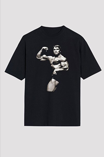 Adrift Ko Buta Arnold Schwarzenegger Siyah Unisex Oversize Tişört T-shirt Os5908