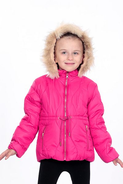 VODENS Girl's Thick Shearling Water Repellent Fuchsia Coat with Fleece Underwear