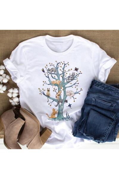 Adrift Tricou damă cu model pisica Red Label Mod73 08570