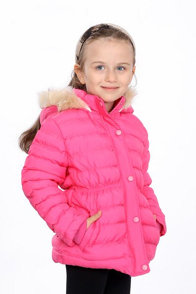 VODENS Girl's Fleece Thick Filled Water Repellent Fuchsia Coat