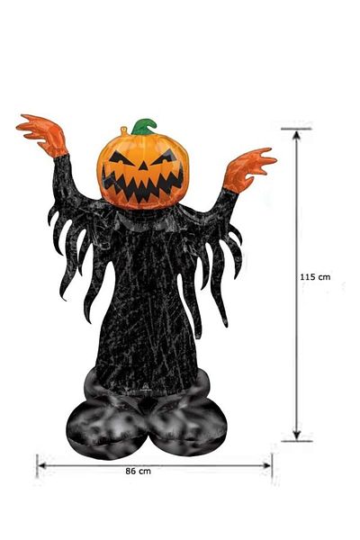 Happyland Halloween Footed Pumpkin Scarecrow Foil Balloon 115x90 cm