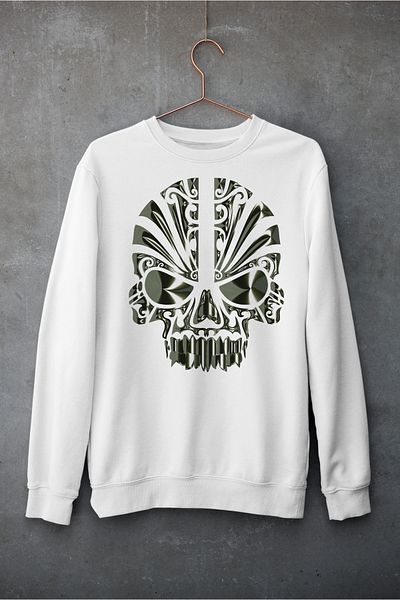 Raf Coll Ψηφιακή εμπριμέ φούτερ Oversize Unisex Skull Design - Δύο νήματα εσωτερικά ανυψωμένα