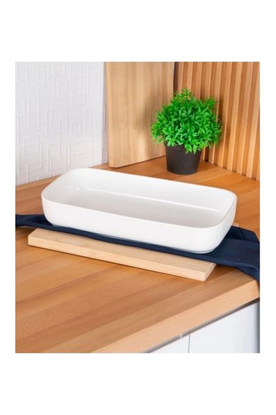 ACAR SCT5408 Pure Porcelain Rectangular Presentation Plate 35.5 Cm