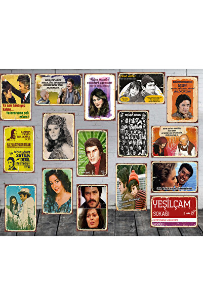 TAKIFİX YEŞİLÇAM KLASİKLERİ TEMALI 15 ADET 20 X 30 CM TABLO SETİ