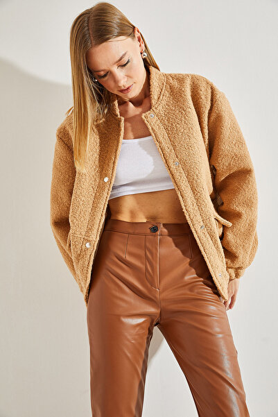 Bianco Lucci Dámský látkový kabát se zapínáním do kapsy