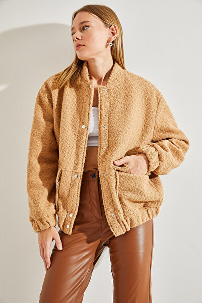 Bianco Lucci Dámský látkový kabát se zapínáním do kapsy