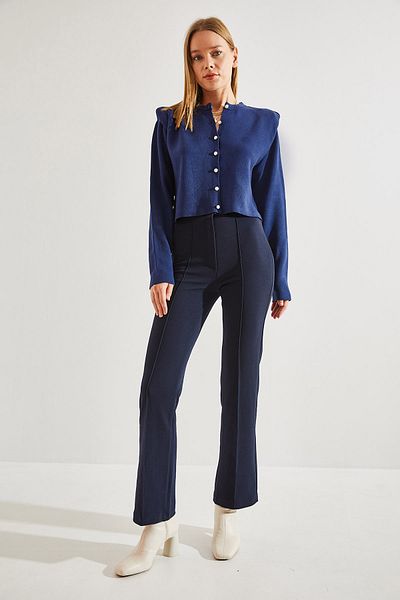Bianco Lucci Women's Çimalı Palazzo Scuba Fabric Trousers