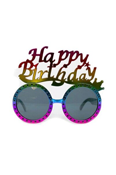 DÜVENCİ TİCARET Party Glasses Happy Birthday Rainbow