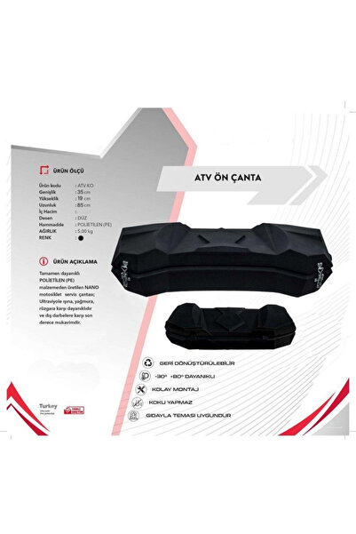 MOTOANL Atv Arka ve Ön Kullanılabilir Bagaj Çanta Abs Materyal Özel Dayanıklı...