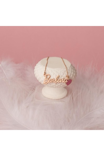 N!da Jewelry 925 Ayar Gümüş İsim Barbie Kalp Kolye
