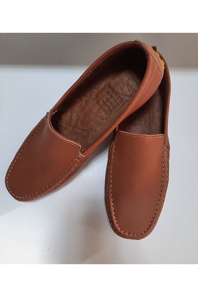 KAPAR Inside and Outside 100% Genuine Leather Handmade Tan Loafer