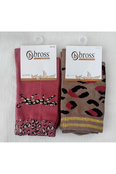 Bross ДАМСКИ ПАМУЧНИ ЧОРАПИ - ПОД КОЛЯНОТО, 2 БРОЯ