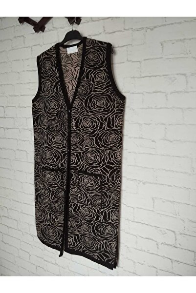 anne moda ankara зимовий, 1-го сорту сталь, акрилове плетіння, 2 кишені, 3 ґудзики, V-подібний комір, додатково подовжений трикотажний жилет