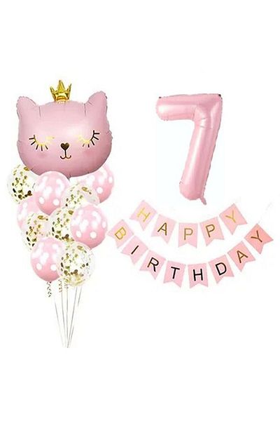 DÜVENCİ TİCARET PINK CAT BALLOON SET