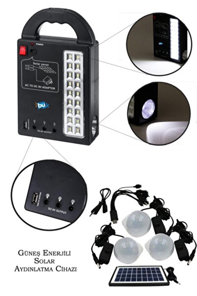 Modizu At-999 Güneş Enerjili Şarjlı Çift Işıldaklı Solar Aydınlatma Cihazı 999