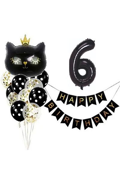DÜVENCİ TİCARET BLACK CAT BALLOON SET
