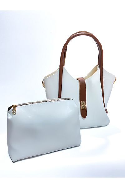 CSR Collection Geantă tote lungă cu curele încrucișate pentru femei cu portofel interior