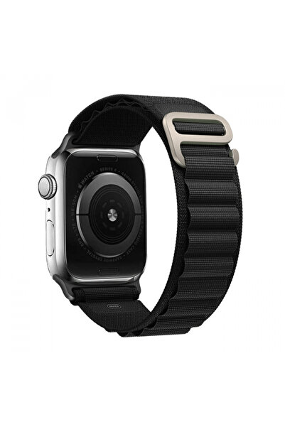 Ally Apple Watch 7-8 45mm 6-5-4 44mm Alpine Loop Kayış Kordon 3-2-1 42mm SİYAH