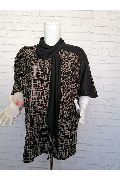 anne moda ankara Oversize,1st quality woven viscose, 2 pockets shawl detail, low sleeve stylish localization
