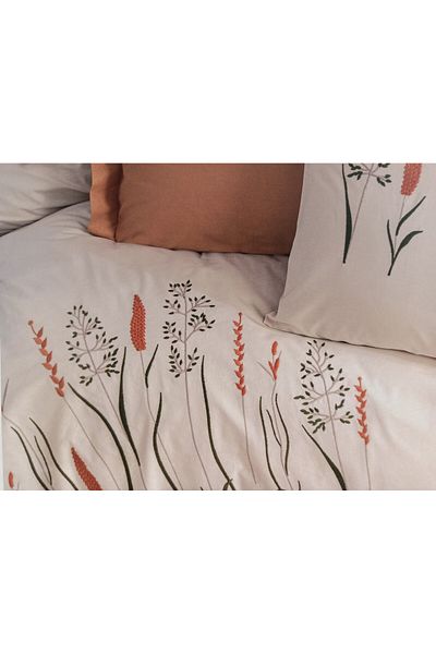 ŞENER HOME Комплект завивки Cottonbox Brode Double Ranforce, цвят Maia Caramel