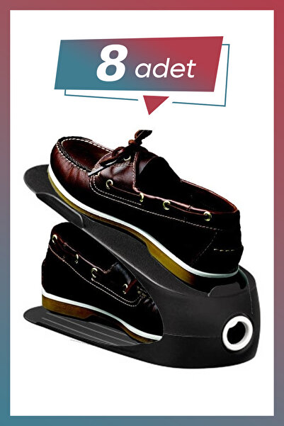 KuzenHome Kaliteli Ayakkabı Rampası 8 Adet Siyah - Ayakkabı Düzenleyici Ayakk...