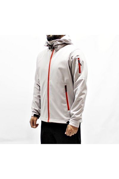 Mudwill Γκρι-πορτοκαλί Trail Softshell Αντιανεμικό Παλτό