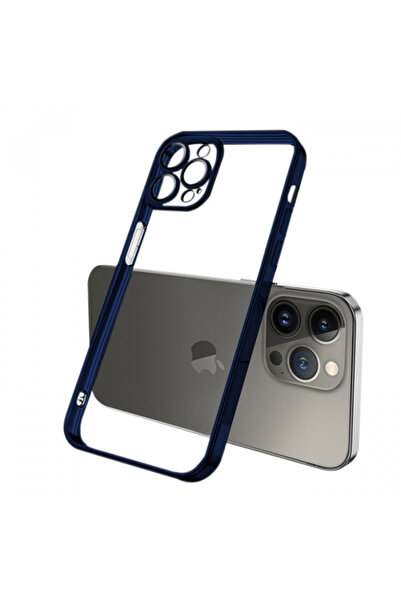 Ally Fashion Series Iphone 13 Pro Max Kılıf Renkli Kenar Lazer Çerçeveli Sili...