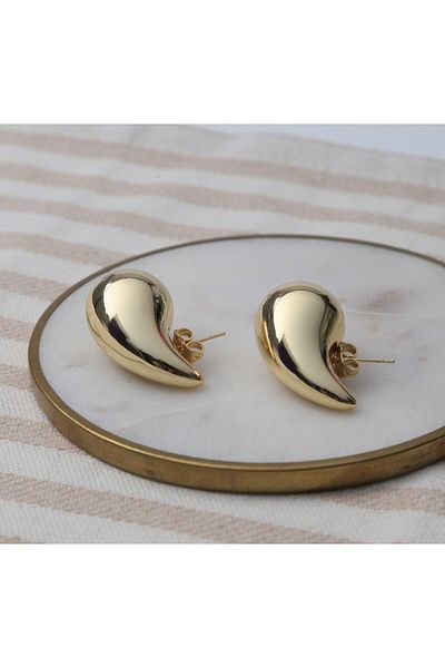 Neesa Steel Water Drop Brand Earrings 3 Cm