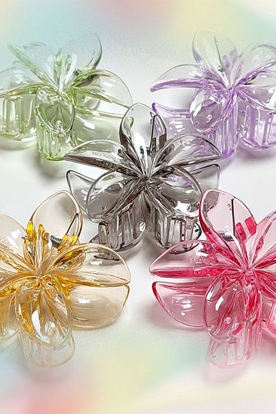 roshel 5 Lotus Flowers - Transparent Hologram, White, Pink, Purple, Red