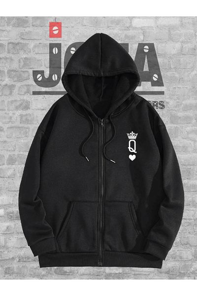 Joza Outdoors Унисекс K-q (King Queen) 3-преждана цип качулка суитшърт полар жилетка комбинация от любовник