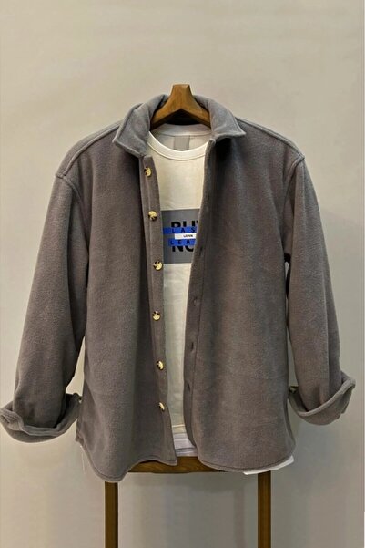 LEYEL Moda Siyah Polar Düğmeli Gömlek 2kxe2-45335-02