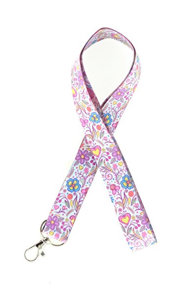 YİĞİTBAŞI ÇİÇEKLİ KALPLİ Boyun Ipi Ve Telefon Askısı OKUL ,HASTANE ,ASÇI ,GÜVENLİK VE SPORDA LANYARD