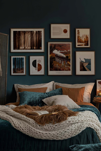 Artavessa 9 Parça Ahşap Çerçeve Görünümlü Mdf Tablo Seti