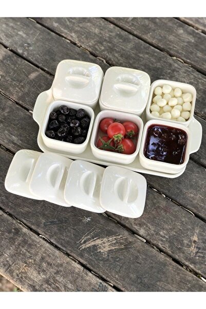 Rood Wit 6'lı Porselen Kahvaltılık