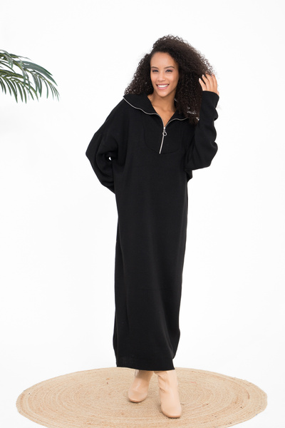 ACELYA Γυναικείο μακρύ φόρεμα με φερμουάρ με λεπτομέρειες