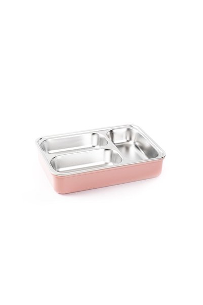 Tantitoni Tedemeı Paslanmaz Çelik Dikdörtgen 3 Bölmeli Chopstıck Ve Kaşıklı Yemek Taşıma Kabı 1.1l
