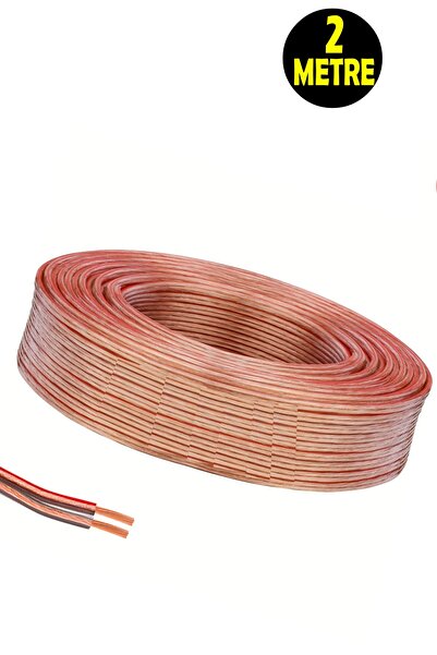 usin 2 METRE Şeffaf 2*0,75 Hoparlör Ses Sitemi Kablosu - Hoporlör Elektrik Te...