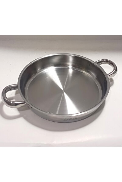 abnturk 19cm Çelik Yumurta Sağanı Çift Kulplu Tava Paslanmaz Çelik Tabansız S...